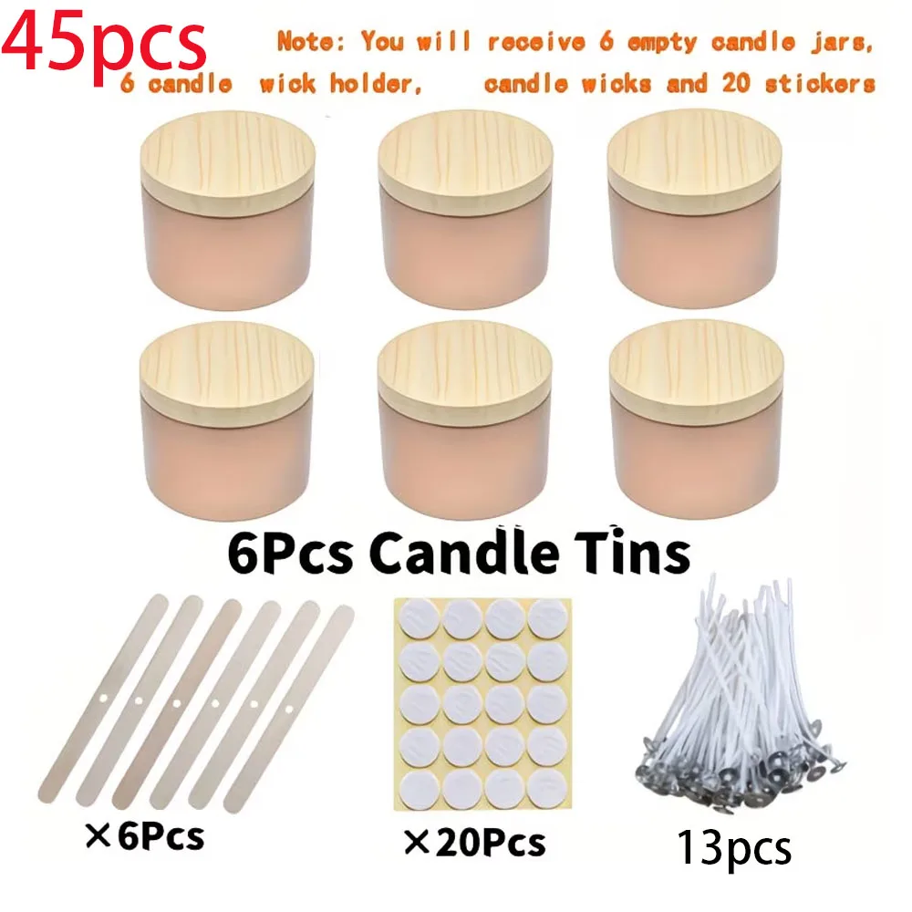 Candle Making Jars With Lids - 45pcs Rose Golden Metal Candle Jars,