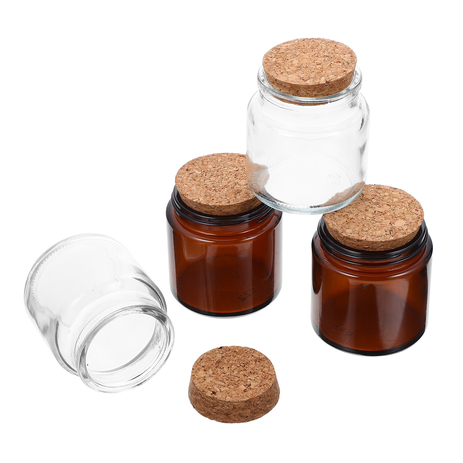 Candle Making Jars With Lids - 4Pcs Thick Glass Jar with Natural