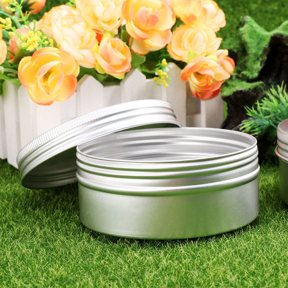 Tin Container Lid - 10Pcs Threaded Aluminium Bottle Sample Canisters