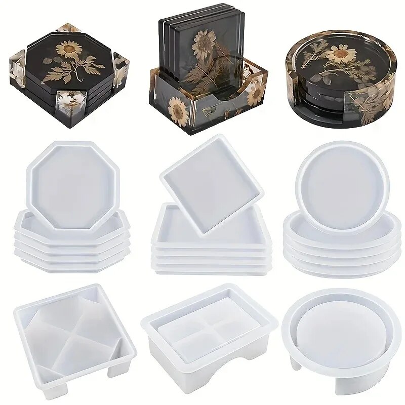 Candle Making Jars With Lids - Coaster Resin Molds Set Include 1pc
