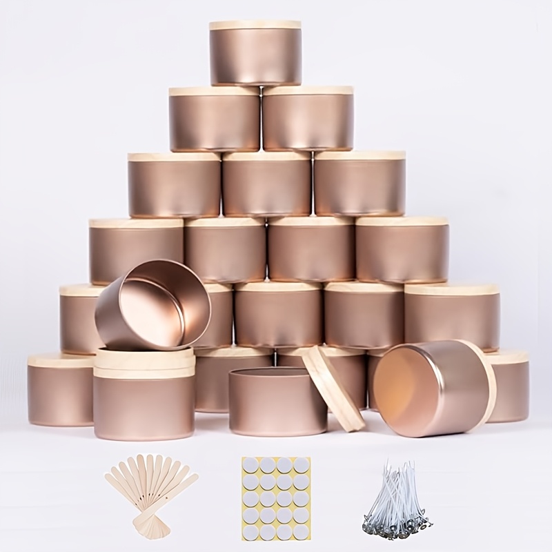 45pcs Rose Golden Metal Candle - Candle Making Jars With Lids review and price