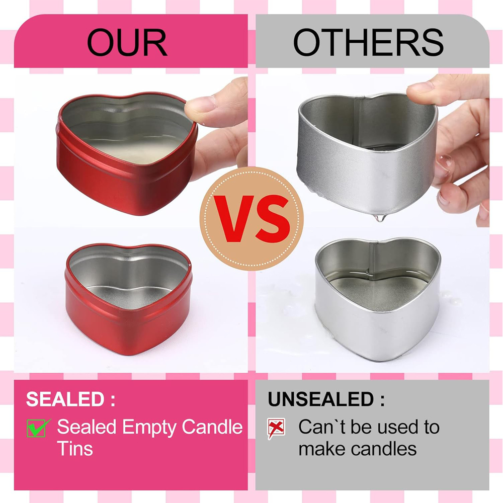 2 oz Heart Shaped Metal Tins w - Tin Container Lid review and price